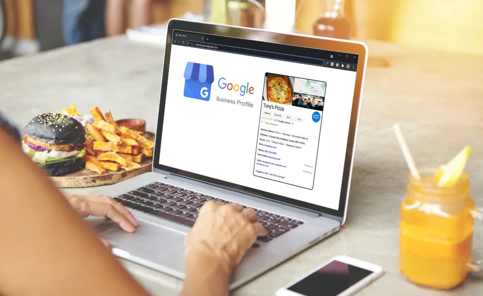 Google business profile on laptop