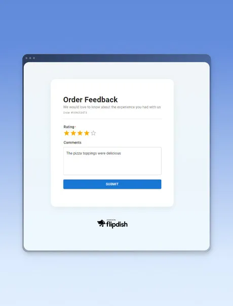 Feedback form being completed