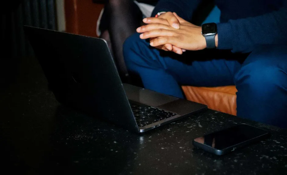 Man looking at laptop